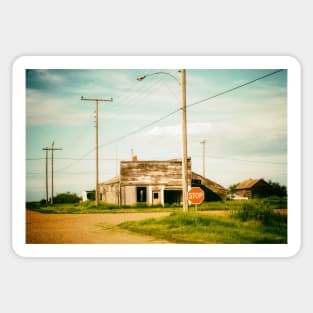 Old abandoned storefront in ghost town Rowley Canada Sticker